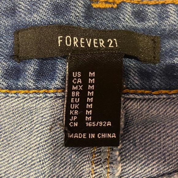 Distressed Blue Jean Skirt Size Medium Forever 21 - Picture 3 of 3